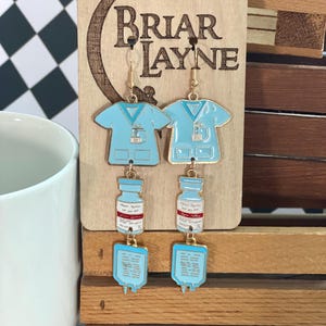 Nurse Earrings | Dangle Nurse Earrings | Healthcare Worker Gifts | Nursing Student Earrings | Medical Earrings | Hospital Earrings |