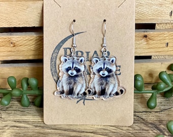 Raccoon Earrings | Raccoon In Garbage Can Earrings | Trash Panda Earrings | Racoon Gifts