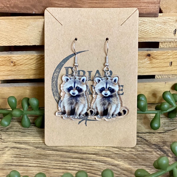 Raccoon Earrings | Raccoon In Garbage Can Earrings | Trash Panda Earrings | Racoon Gifts