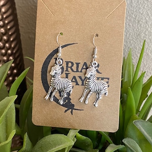 Zebra Earrings | African Earrings | Zebra Lover Gifts | Safari Earrings | Animal Earrings | Zebra Jewlery