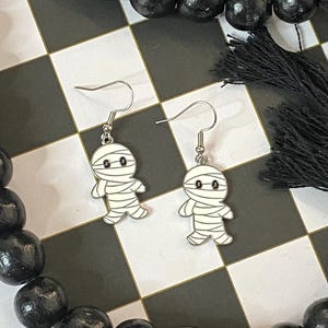 Halloween Mummy Earrings | Halloween Baby Mummy Gifts | Halloween Costume Earrings | Spooky Earrings | Halloween Gifts |