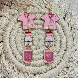 Nurse Earrings | Dangle Nurse Earrings | Healthcare Worker Gifts | Nursing Student Earrings | Medical Earrings | Hospital Earrings |