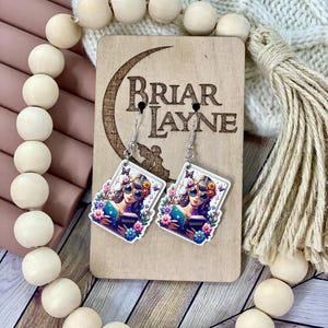 Tarot Card Earrings | Book Lovers Earrings | Reader Earrings | Book Earrings | Library Earrings | Book Earrings