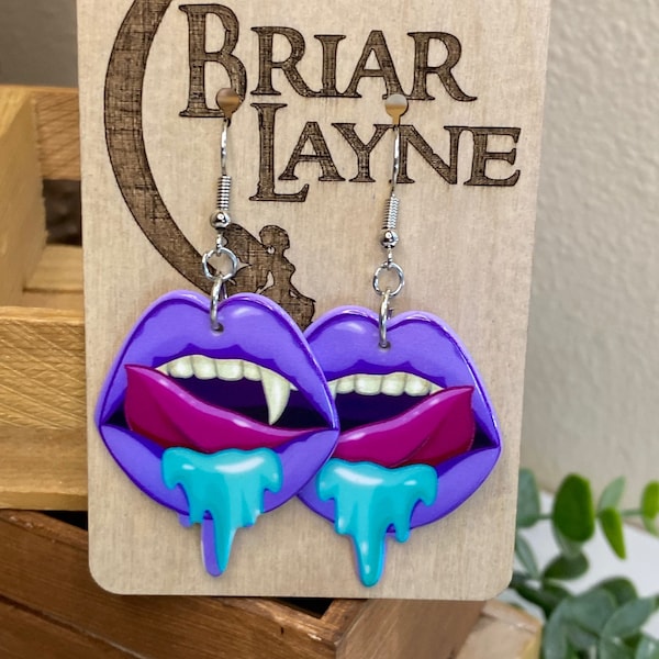 Pastel Goth Punk Dripping Rocker Mouth Earrings | Goth Earrings | Grunge Earrings | Punk Earrings | Gothic Earrings | Retro Goth Gifts