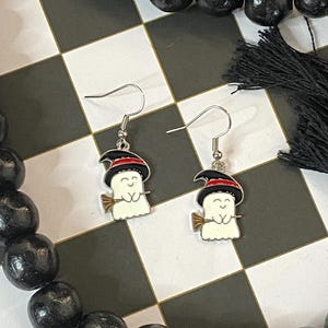 Halloween Ghost Earrings | Halloween Orange Pumpkin Earrings | Halloween Earrings | Spooky Earrings | Halloween Gifts |