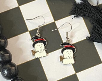 Halloween Ghost Earrings | Halloween Orange Pumpkin Earrings | Halloween Earrings | Spooky Earrings | Halloween Gifts |