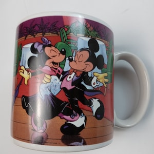 1980s vintage Walt Disney mug Applause dancing Mickey & Minnie