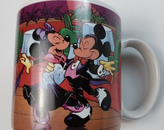1980s vintage Walt Disney mug Applause dancing Mickey & Minnie