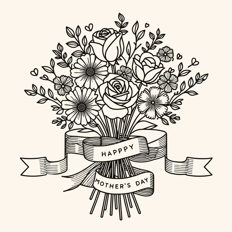Digital Mother's Day Flower Bouquet Images Pack - Instant Download - Etsy