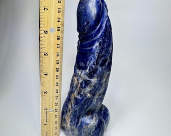 XXL Sodalite Peen Sculpture Art, Sodalite Crystal Peen Crystal Art, Blue Crystal Penis Art Sculpture, Fertility Totem