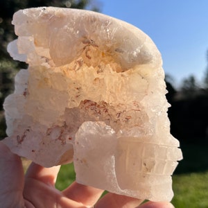 Druzy Geode Quartz Skull | Quartz Crystal Skull | Quartz Skull | Skull Art | Skull Carving