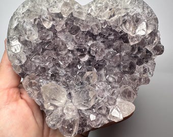 Amethyst Geode Heart | Heart Shape Crystals | Crystal Heart | Amethyst Heart