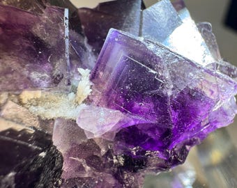 Inner Mongolia Purple Phantom Fluorite Cluster, Cubic Fluorite Specimen Yindu China, Yindu Fluorite, Yindu Mine, Purple Fluorite Specimen