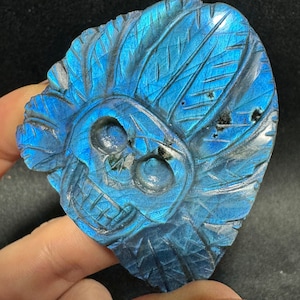 Labradorite Skull Crystal | Labradorite Skull Carving Labradorite Carvings | Tribal Skull | Crystal Skull