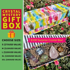 Surprise Mystery Crystal Gift Box Set  ~Polished Natural Carved Crystals Raw Minerals  ~ Towers Spheres Palm Stones ~ Crystal Mystery Box