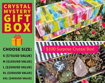 Surprise Mystery Crystal Gift Box Set  ~Polished Natural Carved Crystals Raw Minerals  ~ Towers Spheres Palm Stones ~ Crystal Mystery Box