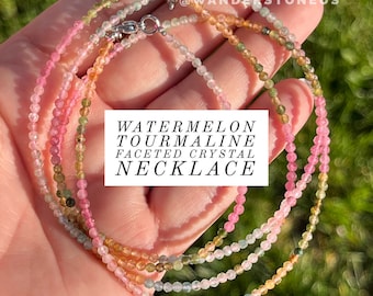 ウォーターメロントルマリンクリスタルビーズブレスレット 8 mm AAA+