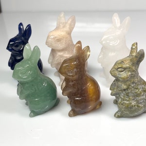 Crystal Rabbits | Rabbit Crystals | Bunny Rabbit Figurine | Crystal Bunny | Easter Bunny Crystal
