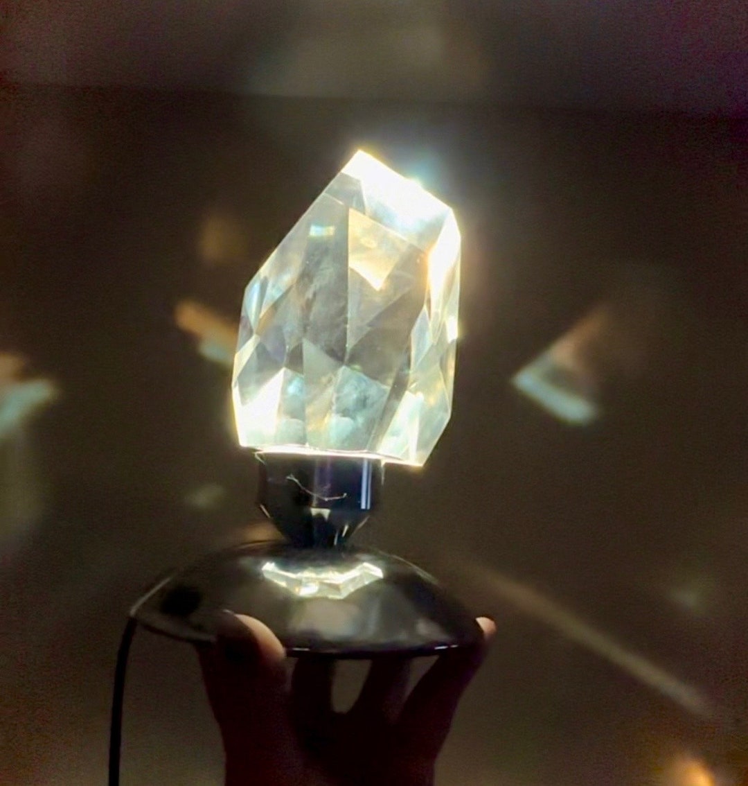 Crystal Lamp With Light Base Crystal Luminary Crystal Home Decor Etsy