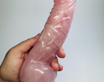 XXL Rose Quartz Peen Sculpture Art,  Rose Quartz Crystal Peen Crystal Art, Crystal Penis Art Sculpture, Fertility Totem