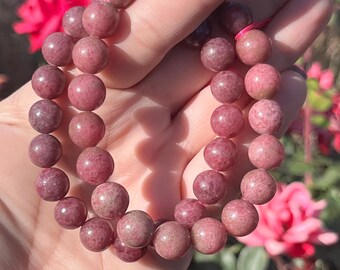 Pink Tourmaline Crystal Bracelet,  Pink Tourmaline Beaded Bracelet, Genuine Tourmaline Gemstone Bracelet