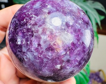 Gem Lepidolite Spheres, Unicorn Stone sphere,  Lepidolite with Tourmaline in Quartz, Tourmaline Sphere