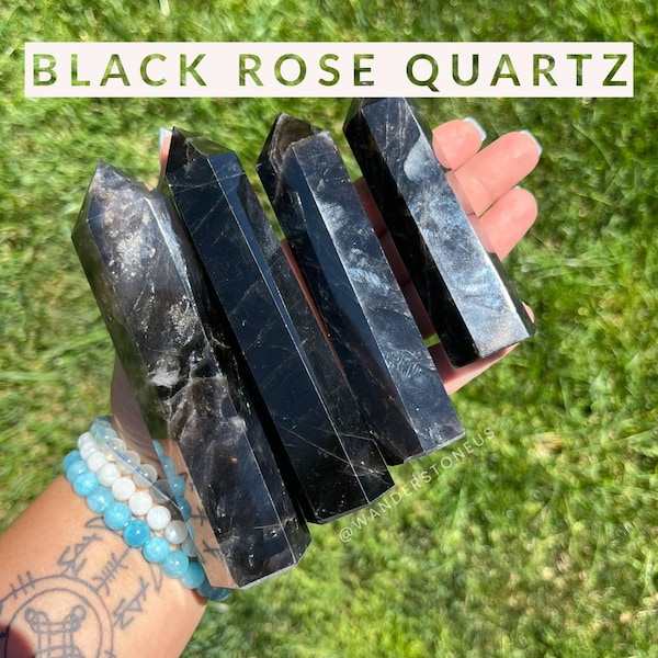 Black Rose Quartz Tower | Black Rose Quartz  Point | Black Rose Quartz  Crystal Tower | Black Crystal Towers