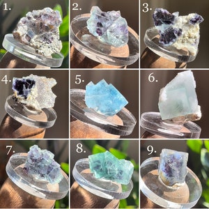 Blue Purple Green Phantom Cubic Fluorite Quartz Cluster Raw Mineral Specimen ~ Yindu Inner Mongolia ~ Set 1