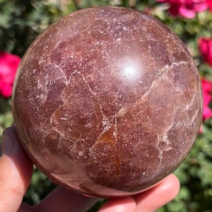XL Large Strawberry Rose Quartz Sphere  ~ 82mm