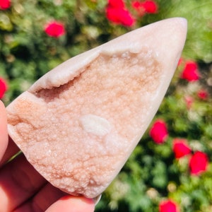 Druzy Pink Amethyst Flower Agate Freeform | Pink Flower Agate Flame | Flower Agate Crystal Freeform | Pink Amethyst Freeform T6