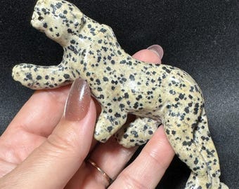 Dalmatian Jasper Crystal Cougar | Crystal Jungle Cats | Crystal Black Panther | Crystal jaguar | Crystal Mountain Lion