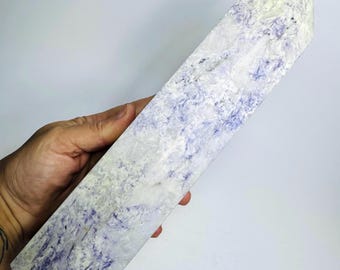 BIG XL Tiffany Stone Tower, Opalized Purple Fluorite and Quartz Tower, Statement Crystal Tower