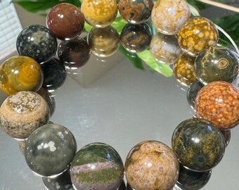 AA Grade Bunte Ozean Jaspis Armband | 14 mm Ozean Jaspis Kristall Armband