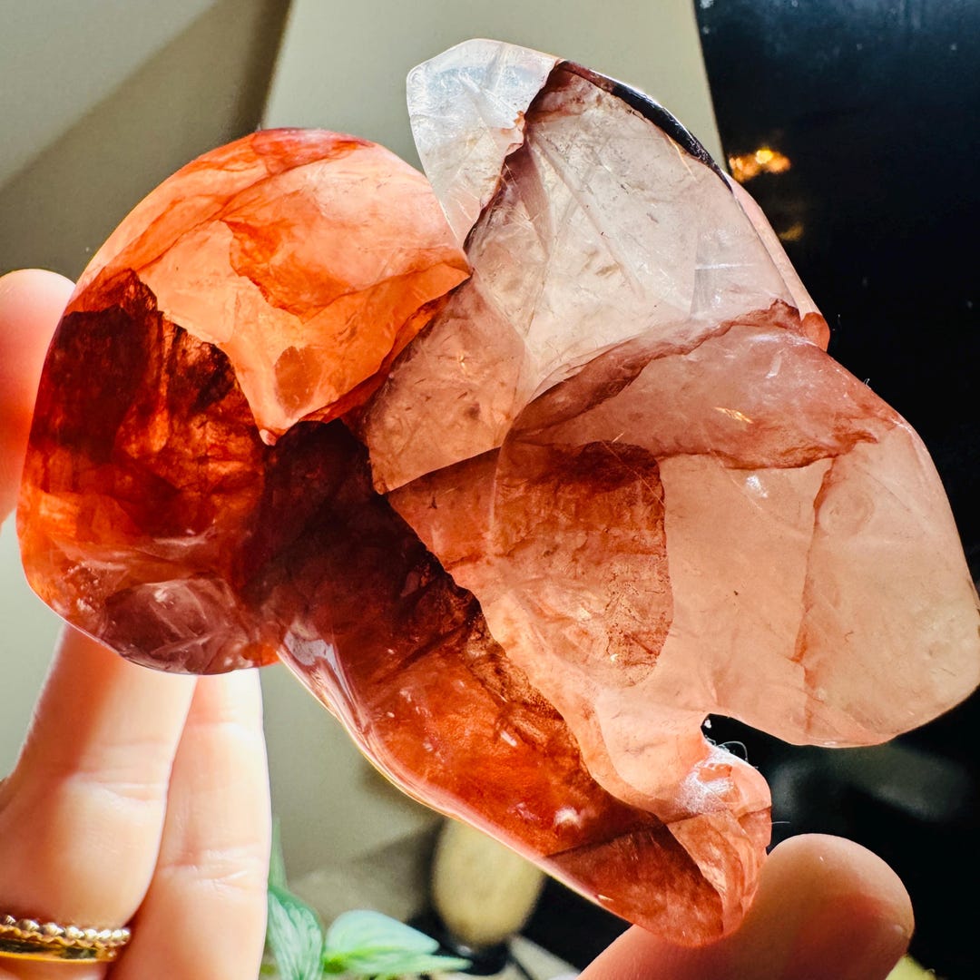High Grade Fire Quartz Rabbit | Hematoid Quartz Crystal Rabbit | Fire ...