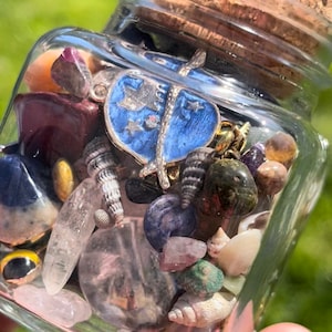 See Video! Mystery Crystal Confetti Jar Raw and Polished Stones Minerals ~ Surprise Mystery Box Gift ~