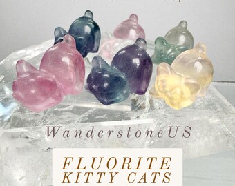 Rainbow Fluorite Cat | Mini Crystal Cat | Crystal Minis | Crystal Kitty