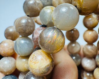 High Grade Flashy Chatoyant Skeletal Gray Moonstone Bracelet, Gray Moonstone Crystal Beaded Bracelet