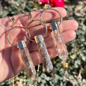 Genuine Smoky Quartz Crystal Necklace | Smoky Quartz Crystal Necklace | DT Bullet Point Crystal Pendant | Gold Plated Pendant Necklace
