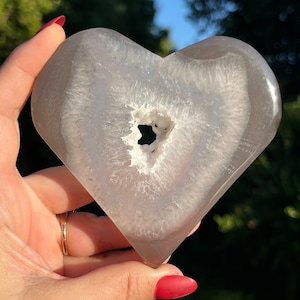 Large Druzy Agate Crystal Heart | Portal Crystal Heart | Large Agate Heart XL Crystal Heart H3