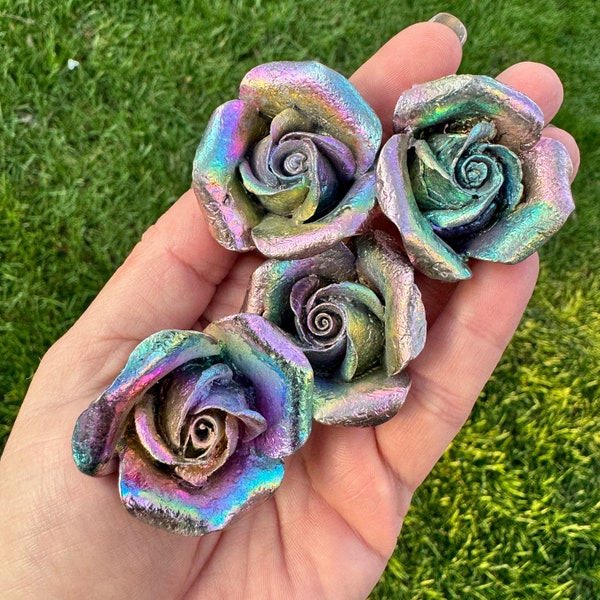 Rainbow Bismuth Rose | Bismuth Crystal Rose