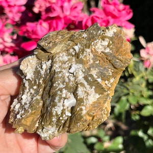 See Video! Shiny Feathery Green Siderite with Calcite Crystals Cluster Raw Mineral Specimen for Collectors ~ Exceptional Quality Type2
