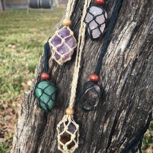 Crystal Necklace | Macrame Crystal Holder | Crystal Holder Necklace | Crystal Holder | Crystals for Car