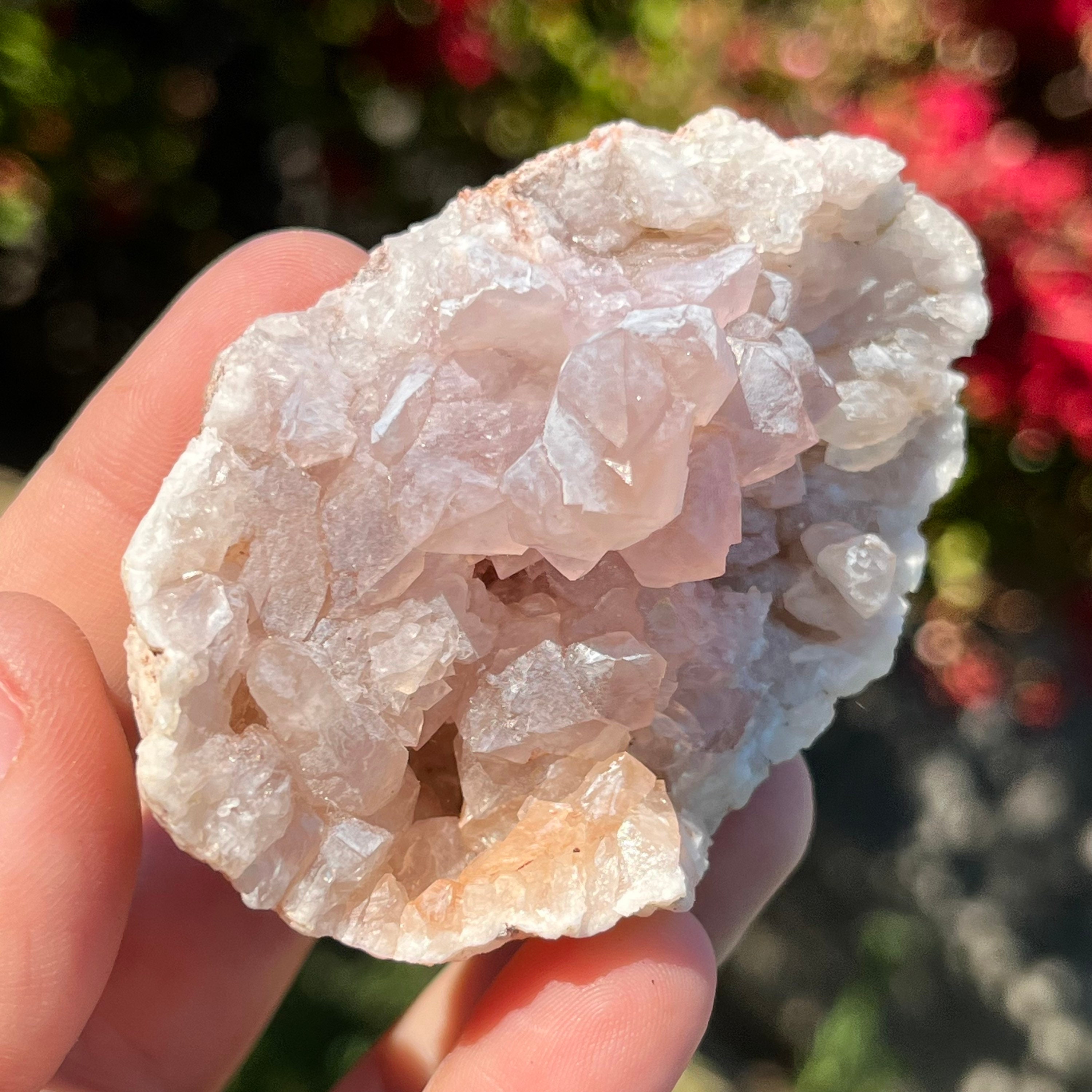 希少なピンクアメジストジオード原石水晶洞窟鉱物標本～コレクター品質