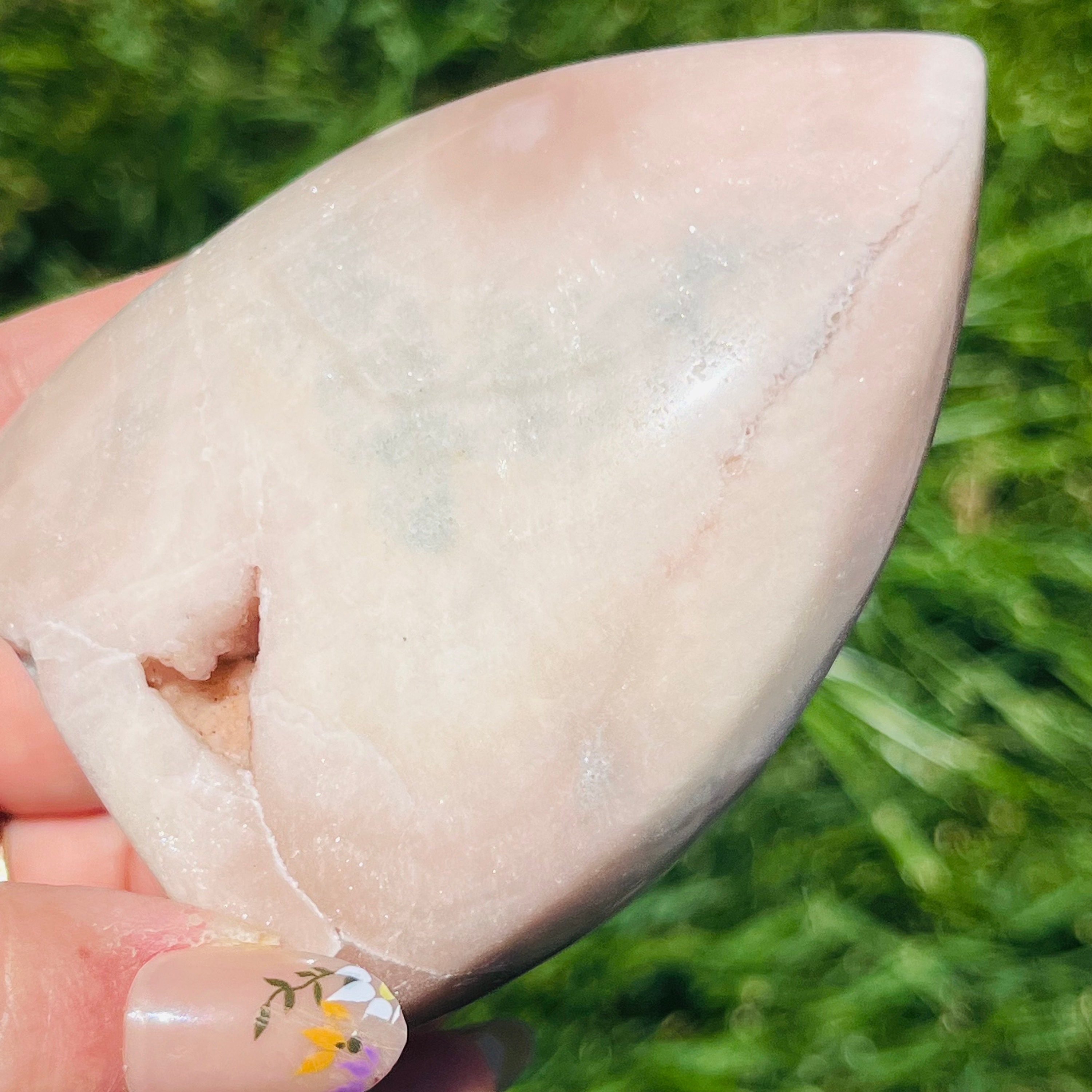 ドゥルージー ピンク アメジスト フラワー アゲート フリーフォーム