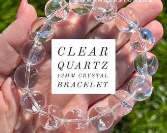 Clear Quartz Bracelet | Luxury Crystal Bracelet | Crystal Beaded Bracelet | Genuine Crystal Bracelet 10mm