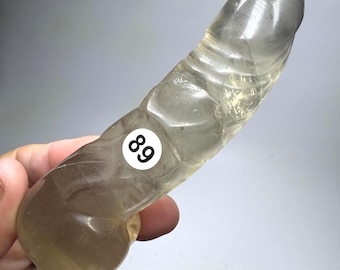 4” Smoky Quartz Peen Sculpture, Fertility Totem, Smoky Quartz Crystal Peen Carving, Penis Art sculpture, Penis Crystal