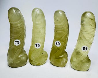 4” Citrine Peen Sculpture, Fertility Totem, Citrine Crystal Peen Carving, Penis Art sculpture, Penis Crystal