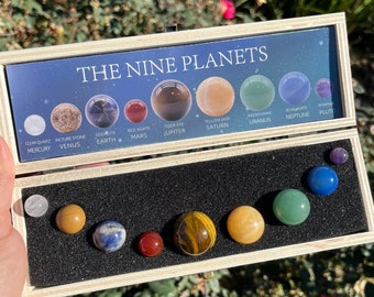 Crystal Planet Set | Crystal Mini Sphere Planet Set  | Crystal Planets | Crystal Gifts Set | Crystal Marble Planets Astronomy Gift