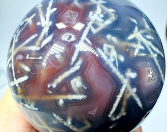 Rare Find* Swazi Agate Sphere, Mosambique Agate, Rare Crystal Sphere