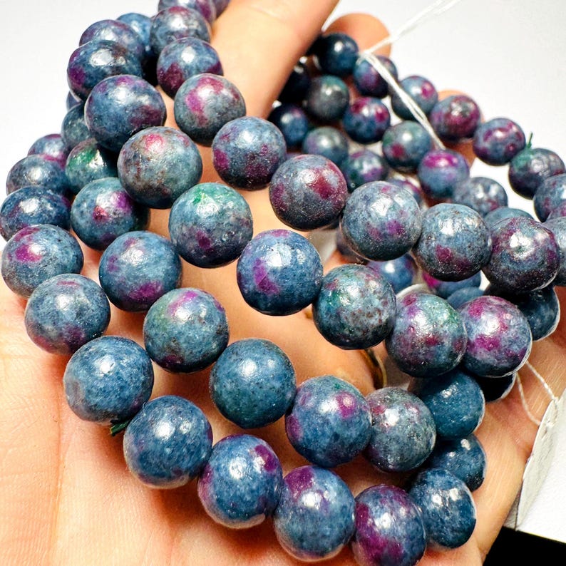 Rubin-Kyanit-Armband, Rubin-Kristallperlen-Armband, Echtes Kristallarmband Bild 1
